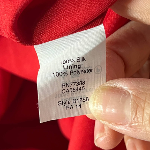 Madewell Women's Red Silk Half Button Sleeveless High Low Shirt Dress Size 12 - Picture 4 of 6